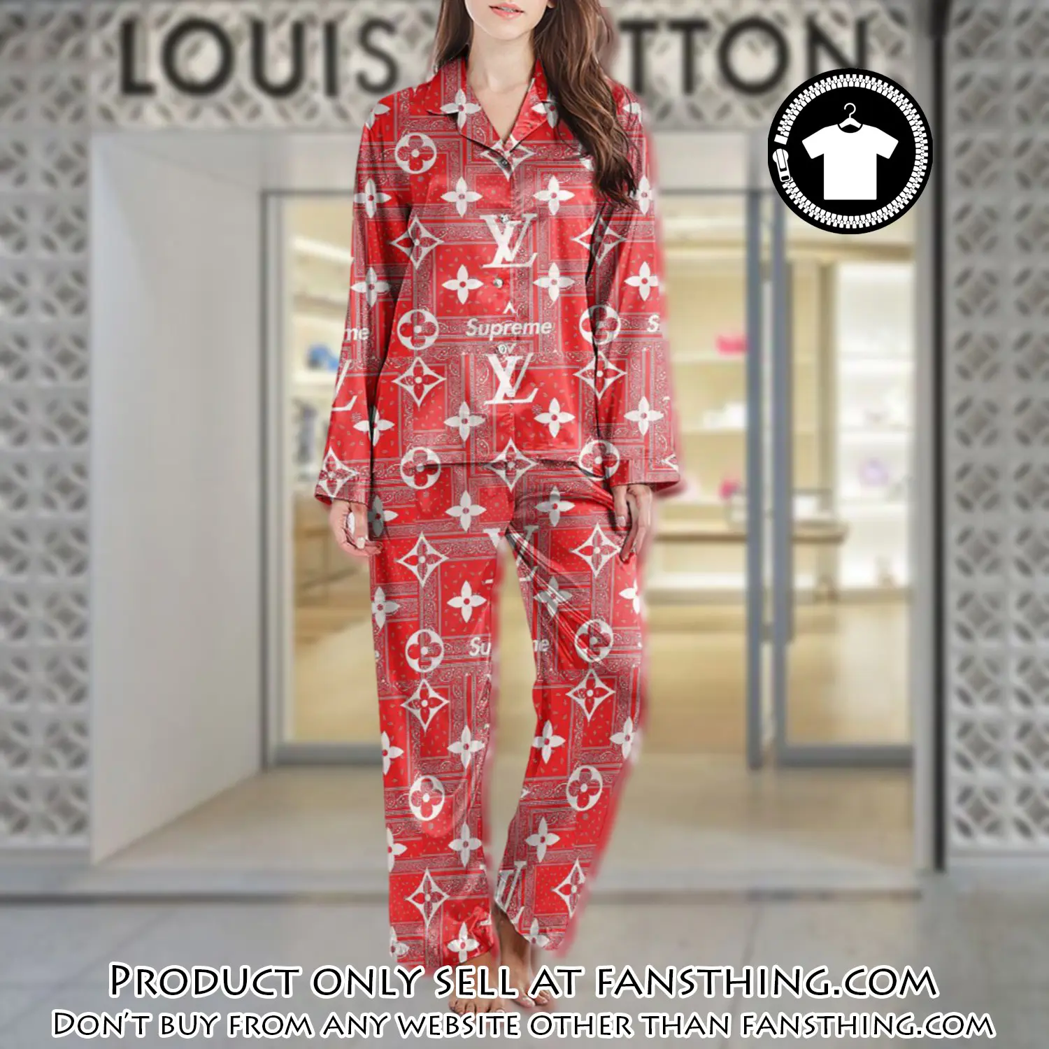 Lv monogram long satin pajama set pjs1022 fst0724885